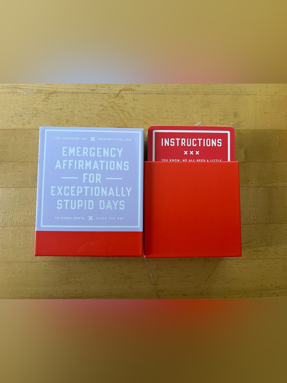 Emergency Affirmations & Instructions Card Set - Red & Lilac NWT